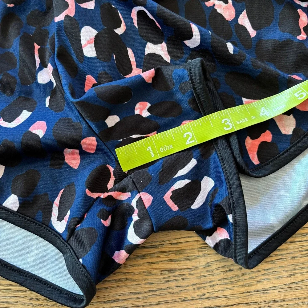 Z by Zella Girls Blue Pink Leopard Print‎ Running Shorts Size S 7/8